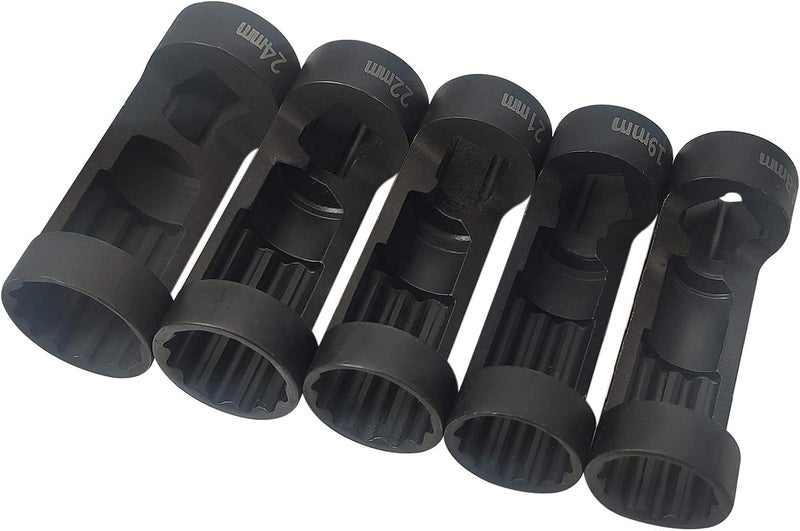 ZKTOOL Suspension Strut Socket Tool,5PC Strut Nut Socket 18mm 19mm 21mm 22mm 24mm with 12 Point 1/2" Drive, Easy Remove Strut Nuts - Image 2